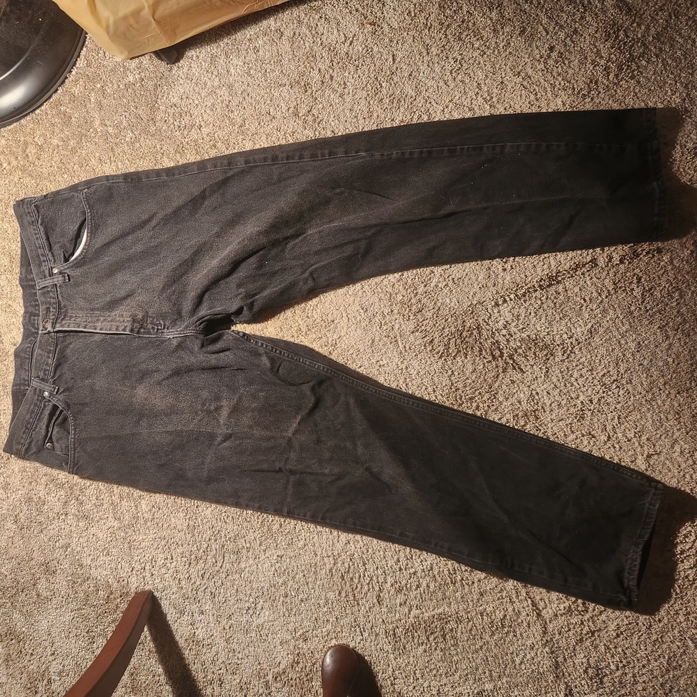 Wrangler Jeans Black Mens Size 38x32 Relaxed Fit